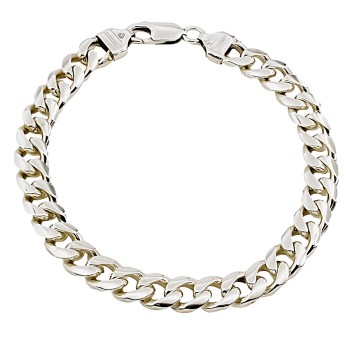 Silver 9 inch curb Bracelet
